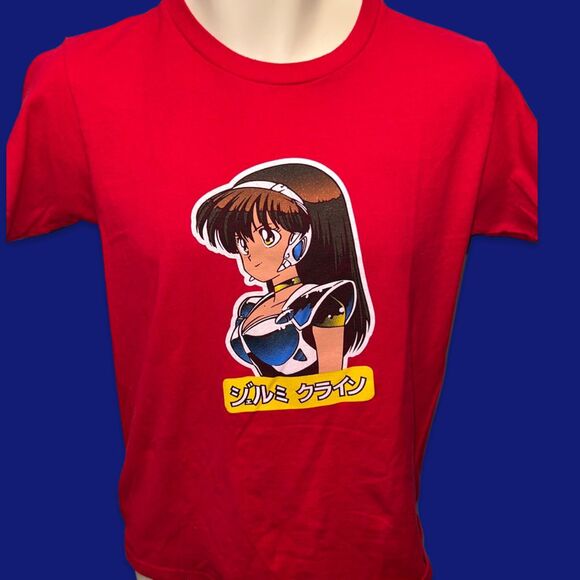 Jeremy Klein Red Silk Screened Dream Girl T Shirt Size Small - Picture 1 of 4